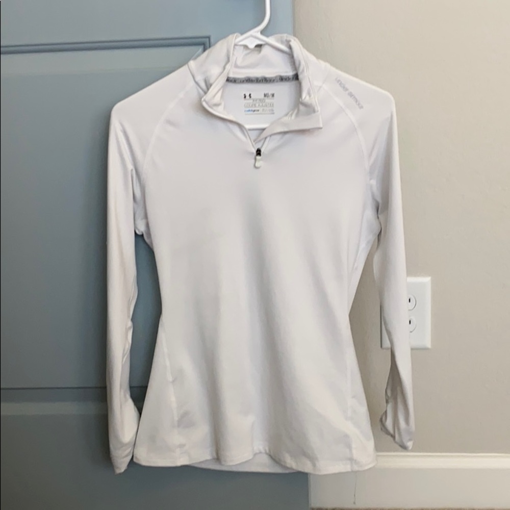 UA cold gear white 3/4 zip up